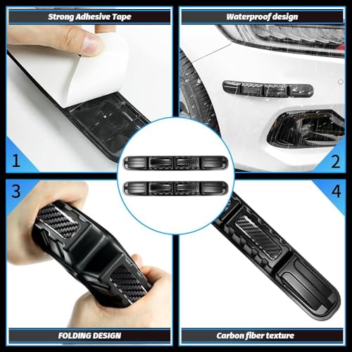 Image of Janvitha Set of 2 Car Bumper Safe Guard Strips, Universal Front Rear Bumper Protector Anti-Collision Anti-Scratch for All Cars and Trucks (2 * 1, Black)