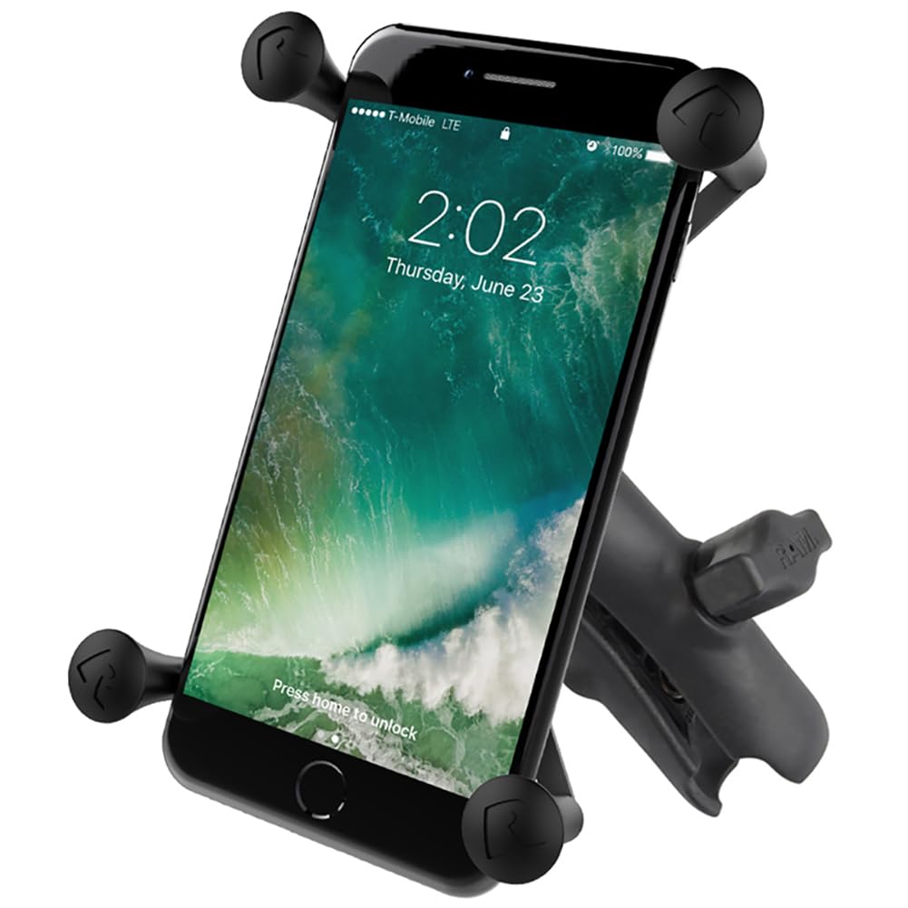 RAM Mount RAP-HOL-UN10B-201U - Supporto per telefono cellulare/smartphone, universale, nero, supporto passivo, in alluminio, composto termicamente stabile (TSC), orizzontale/verticale