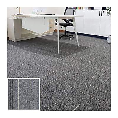 XLIHAWY Carpet Floor Tiles, DIY Washable Commercial PVC Carpet Mat, Moisture-Absorbent Non-Slip Rug Tiles for Home Office Study Room, Can Be Cut (Color : Dark Grey, Size : 28pcs)