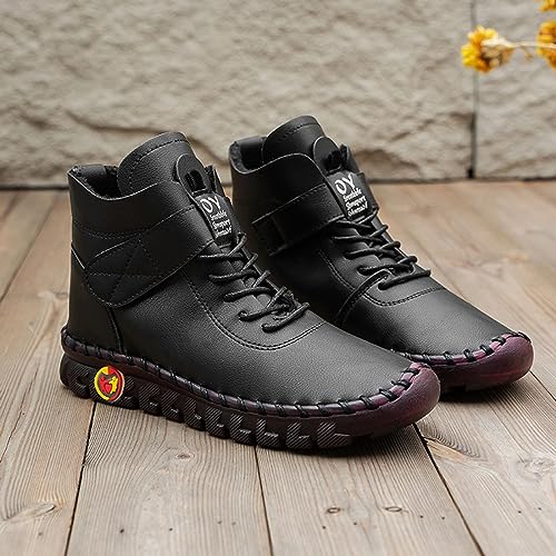 Botines de invierno para mujer elegantes con cordones ajustables 4