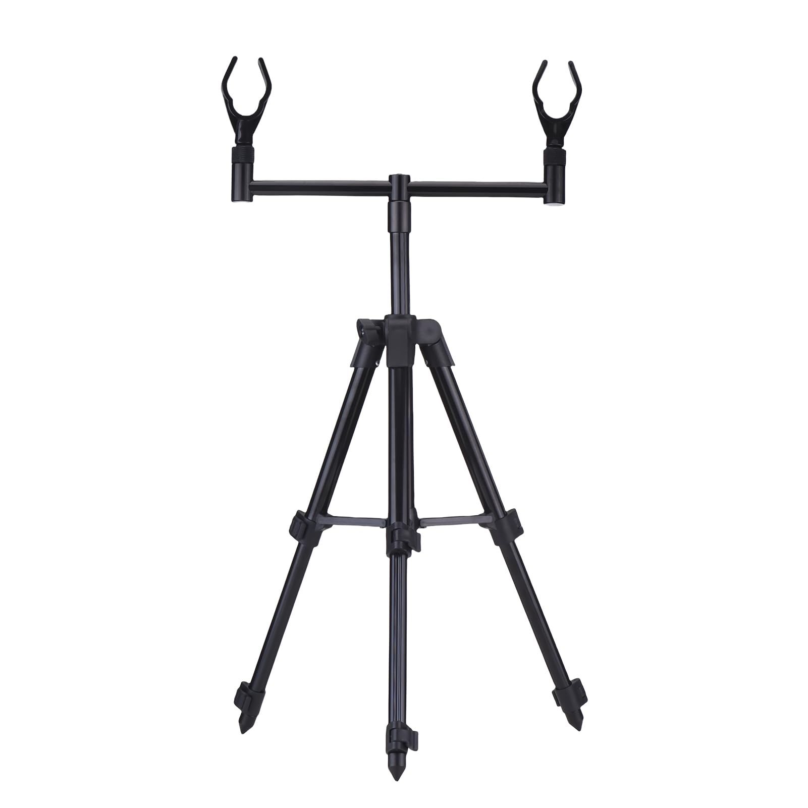 Varadas de Pesca Trípode, Soporte Telescópico Ajustable Triángulo Plegable Triángulo para Todas Las Varillas, de 26 a 62 Cm de