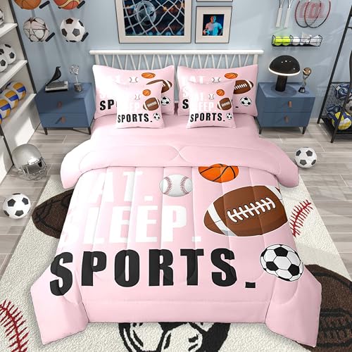 Image of Feelyou Football Comforter Set King Size Kids Boys Girls