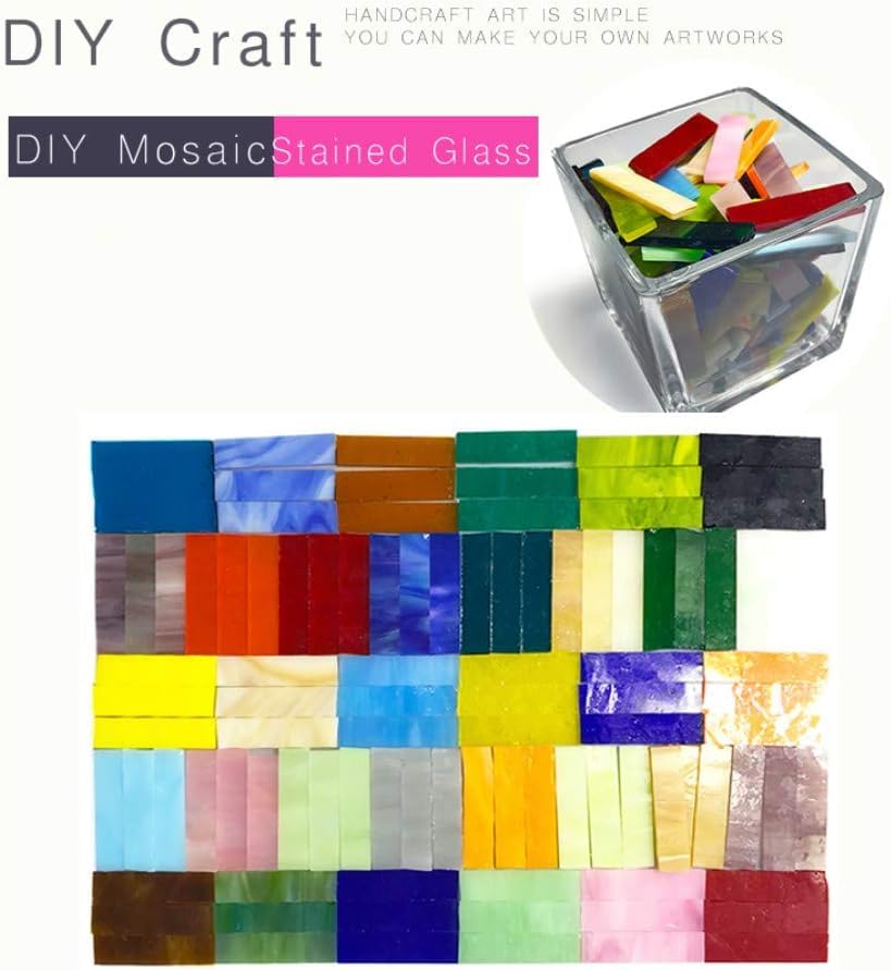 Strisce Vetro Iridescente Per Mosaico - 4x1 Cm, 200 Pezzi, Colore Blu Cielo - Foto 1