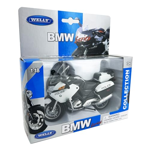 Welly Die Cast BMW R1200 RT Police Motorcycle 1:18 miniatura 7