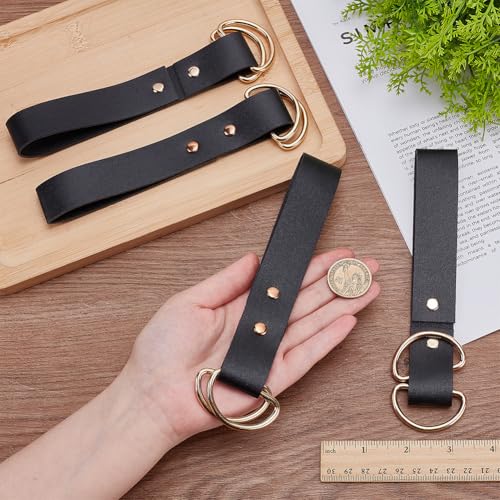 PH PandaHall Skirt Hike Medieval Belt Renaissance Style Leather Belt with Double D-Rings Retro Ring Belts Waistband Accessory3