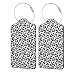 2 Pack Luggage Tags for Suitcases, PU Leather Bag Tag with Privacy Cover Address Card Travel Essentials-Black White Leopard