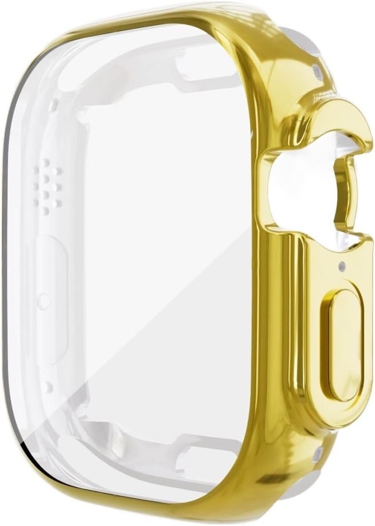 Screen Case for Apple Watch Series 8 Ultra 49mm Plating TPU Protective Bumper for Apple Watch Series 8 7 41mm 45mm Cover Frame (Color : Preto, Size : Ultra 49mm)