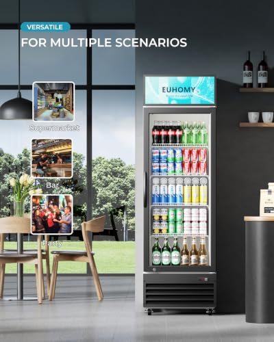 Image of EUHOMY 9 Cu.Ft Commercial Refrigerator, Display Fridge with Lock
