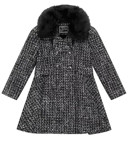 Rothschild Princess Coat w/Removable Faux Fur Black/Silver Sparkle - 6/6X