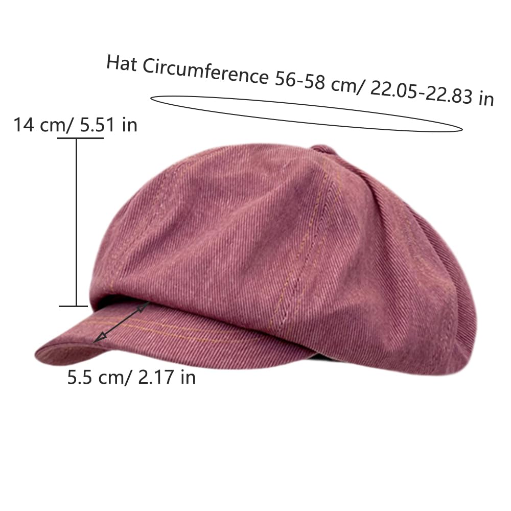 Damen Übergroße Slouchy Newsboy Cap Puffy Baggy Jeans Paperboy Hut mit Visier