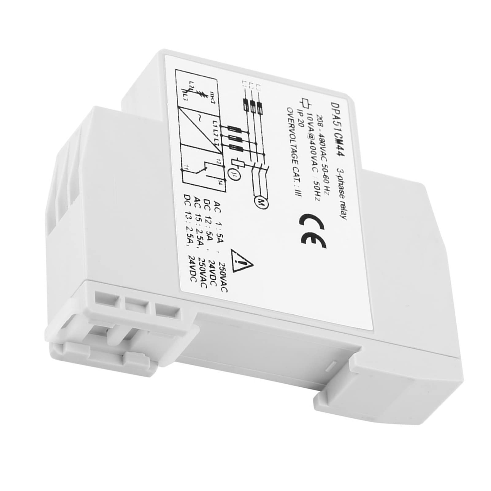 Relais Surveillance Triphasé DPA51CM44 208 480VAC 5A SPDT Protection Moteur Industriel Contrôle
