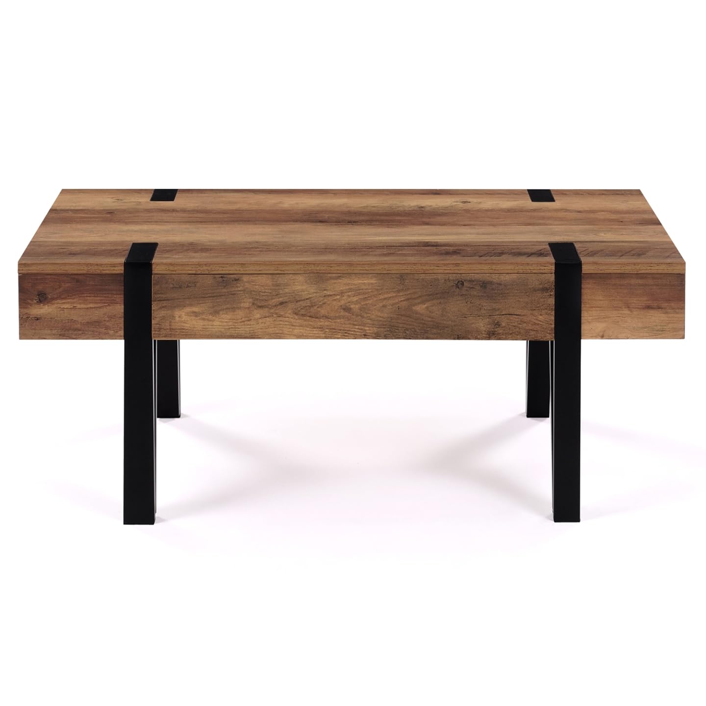 IDMarket - Table Basse rectangulaire 1 tiroir Austria Bois Pied épingle