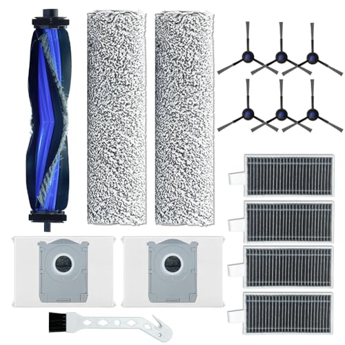 Ytaland Ersatzteile Zubehör für ECOVACS DEEBOT X8 PRO Omni / X8 Omni Roboterstaubsauger (1 Hauptbürste, 6 Seitenbürsten, 4 Hepa-Filter, 2 Mopp Reinigungswalze, 2 Staubbeutel)