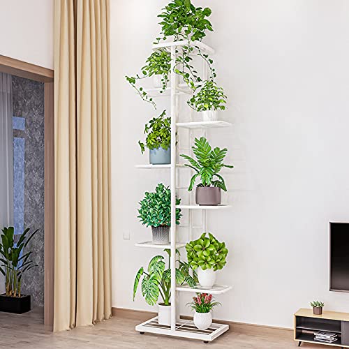 Scaffale verticale per piante a più livelli in metallo robusto con supporto per vasi da fiori e scaffale per riporre vasi per interni ed esterni, giardino, balcone, patio, vaso per piante in vaso