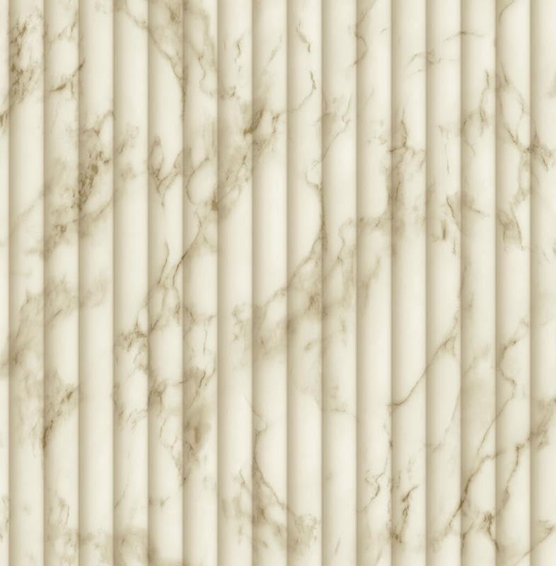 Fine Decor FD43975 Bianco Fluted Marble Wallpaper, Natural
