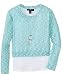 Amy Byer Big Girls' Sweater with Shirt Hem and Necklace