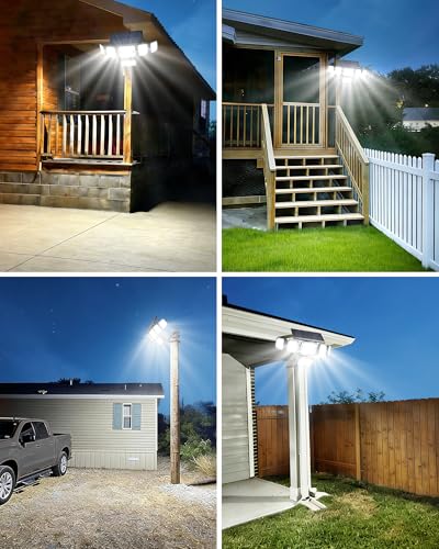 Image of Motion Sensor Outdoor Lights with Flexible Octopus Tripod , 5000LM 366LED Security Flood Lights with Remote Control, 360Wide Angle, 6 Heads Solar Lights Outdoor Waterproof for Yard Patio Garage 1Pack