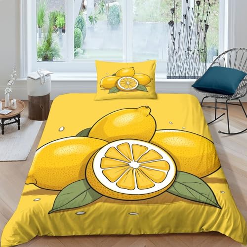 Linge de lit housse de couette le citron en microfibre premium - 2