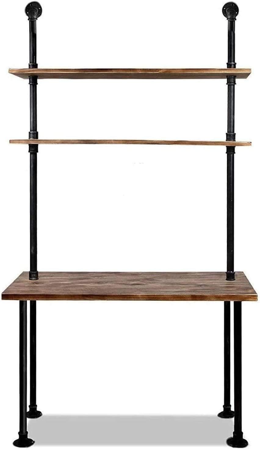 Diwhy Computer Desk with Storage Shelves,Home Office Writing Desk,Bookshelf Laptop Desk, Industrial Style Office Decor,Studying Writing Table Workstation,Stable Metal Framee,Easy Assembly(40" L)