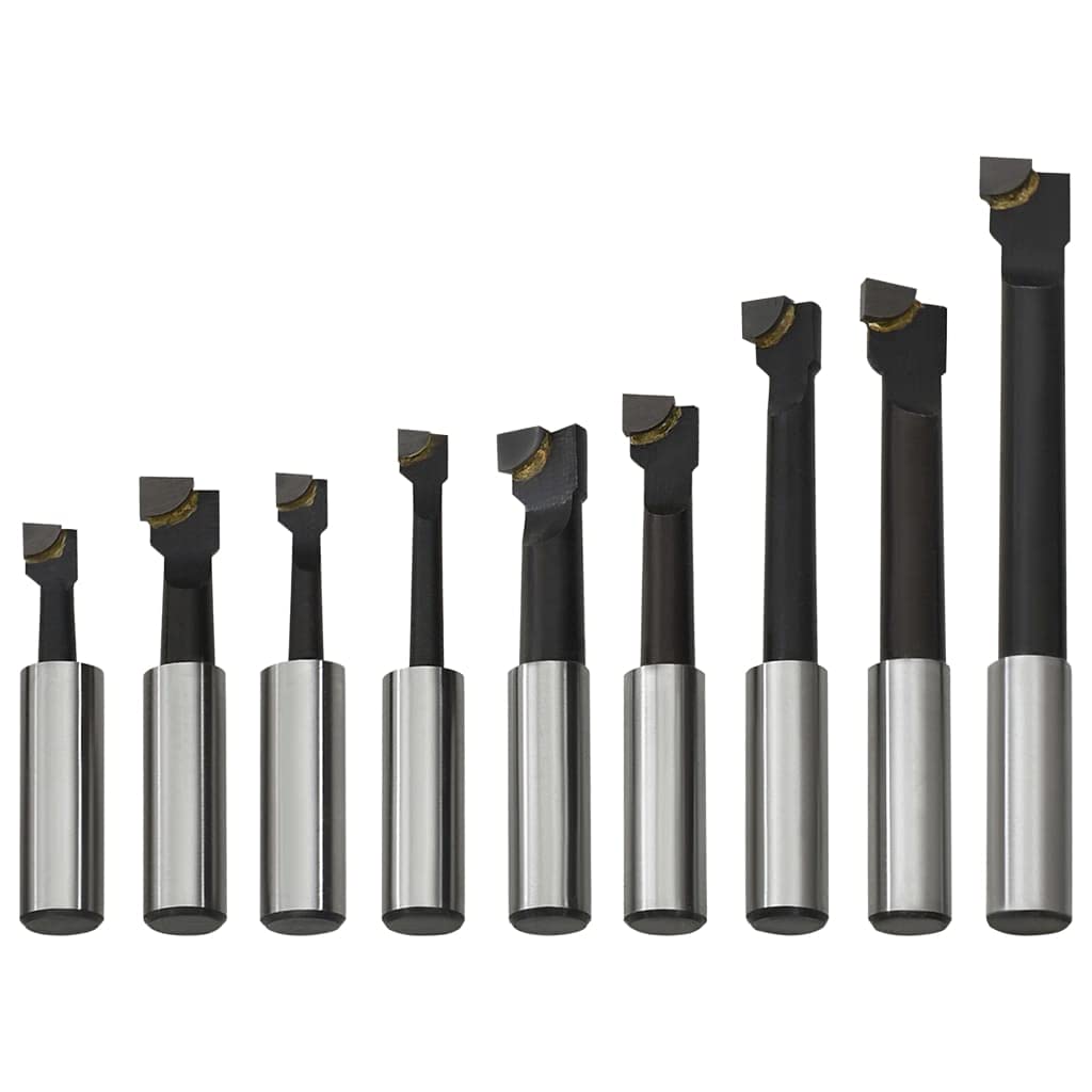 Lot de 9 tiges de forage 12 mm en acier carbone pour têtes de forage MT3-M12 de 50 mm