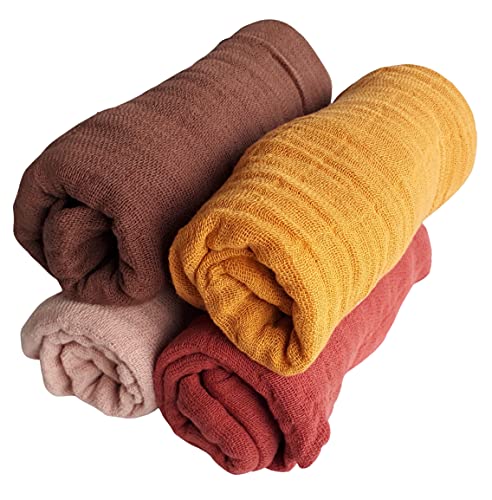 Pippi Mulltücher 4er Pack Spucktücher Bio Baumwolle GOTS (Peach/mais)