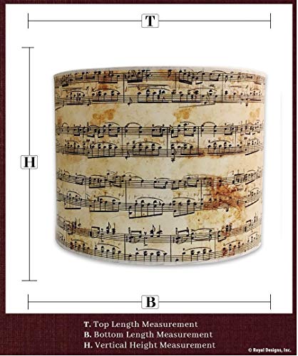 Image of Royal Designs, Inc. Trendy Decorative Handmade Drum Shade, Made in USA, 10in, HBC-8049-10, Music Notes