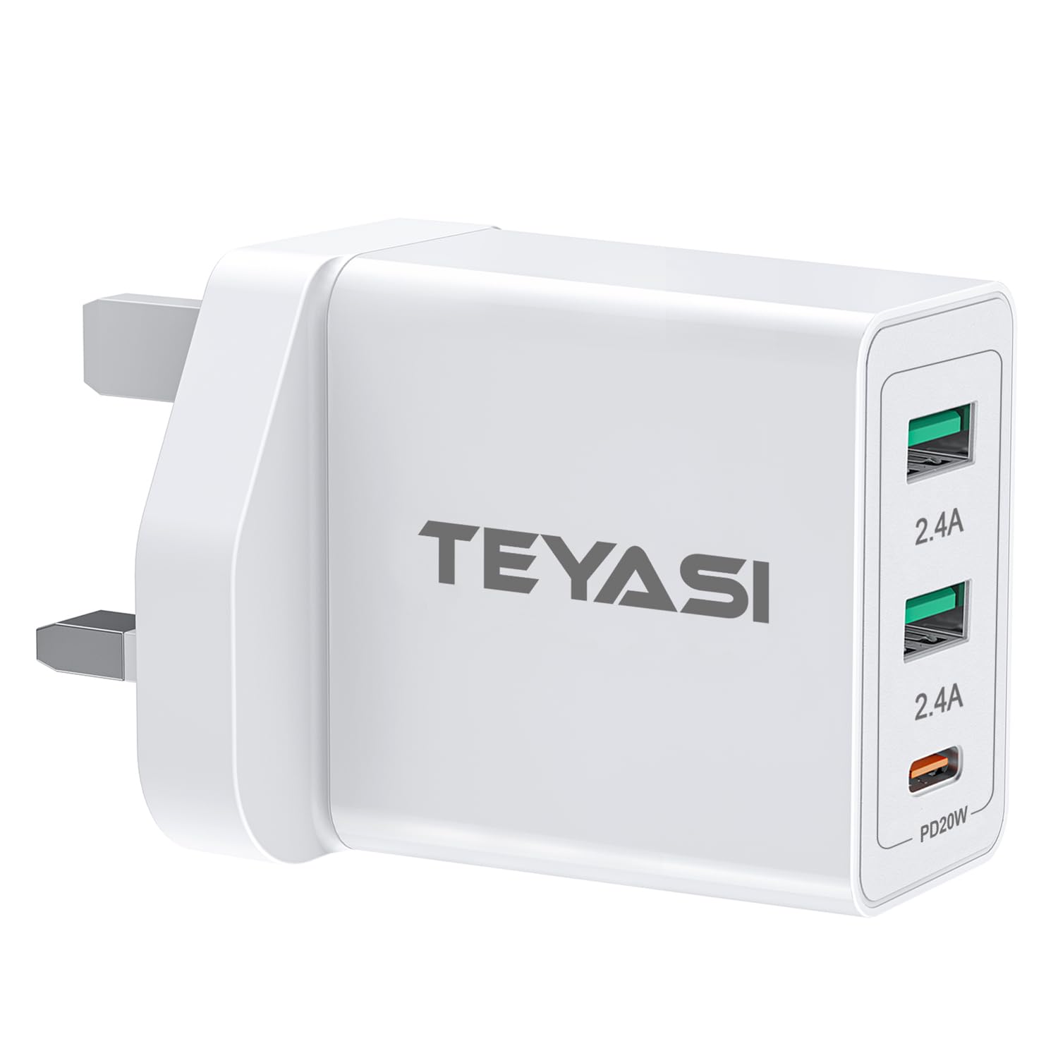 USB Plug,Multi USB Charger Plug Adaptor UK 3-Port Multiple Way Double Port Wall Plug UK 5V/3.1A 3 Pin Dual Plug Mains Charge for iPhone X XR XS 8 7 6 6S Plus 5 5S 5C SE 16 15 14 13 12 11,iPad