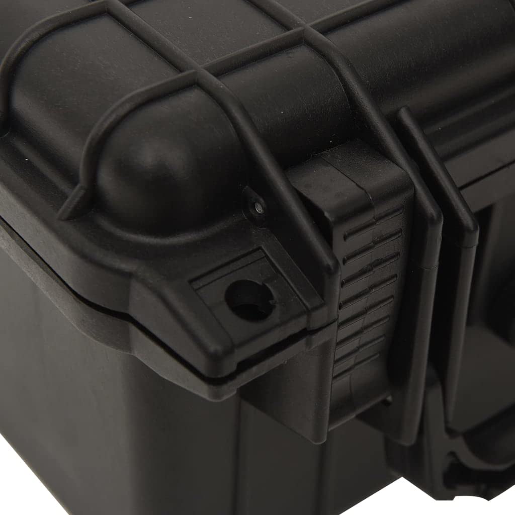 Valigia portatile nera, 27 x 25 x 18 cm, rigida in polipropilene e ABS con inserto in schiuma, impermeabile, antiurto, imbottita, ideale per fotocamera, viaggi, attività all'aperto ed