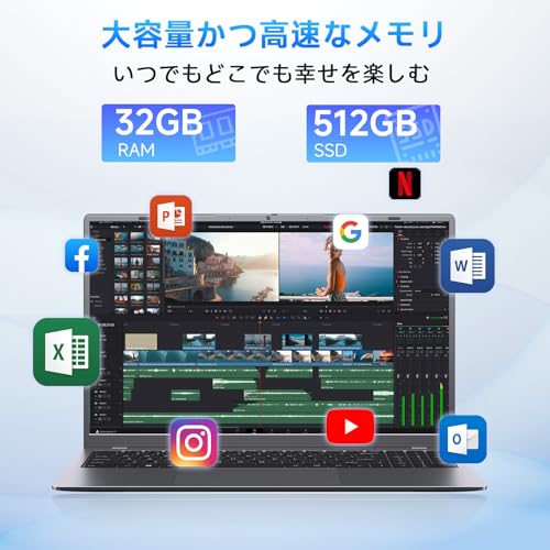 BLUEING 15.6インチ ノートパソコン 6500Y 32GB RAM 512GB SSD