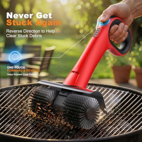 NeatLt Electric Grill Brush for Outdoor Grill, Cordless BBQ Grill Cleaner with Dual Rotating Heads, 450 RPM Motorized Grill Cleaning Brush with Forward & Reverse, 6-Piece Replaceable Brush Set - image 7