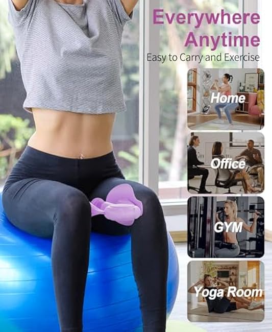 Inner Thigh Exerciser for Women, Adjustable Pelvic Floor Muscle Exercise Devices, Arm Workout for Men and Women, 360¡ã Hand-Crank Forearm Trainer