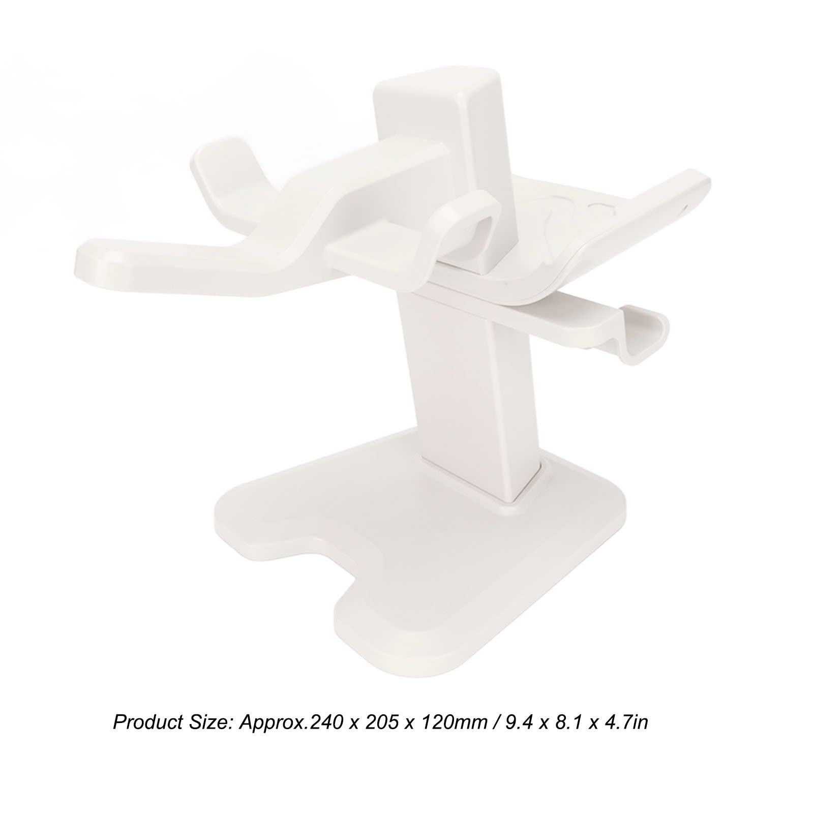 Supporto VR per Oculus 2, espositore per cuffie VR con spugna antiscivolo e base robusta, staffa salvaspazio per accessori VR e controller touch (bianco)
