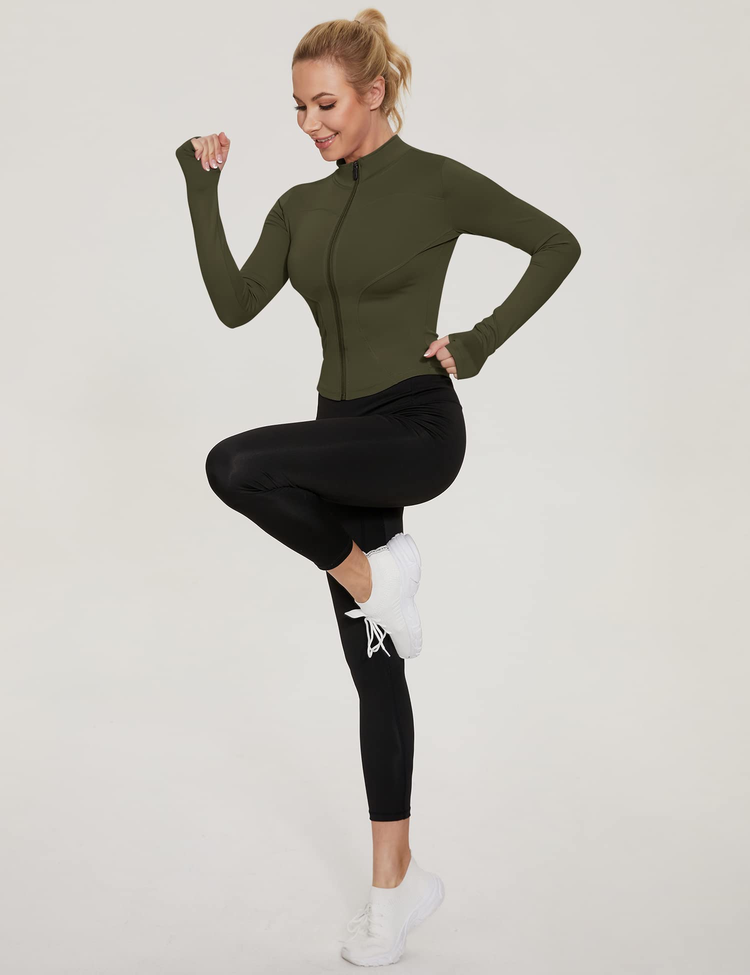 IECCP Maglietta Sportiva da Donna Fitness T-Shirt Yoga Corsa a Maniche Lunghe Crop Top con Fori per i Pollici
