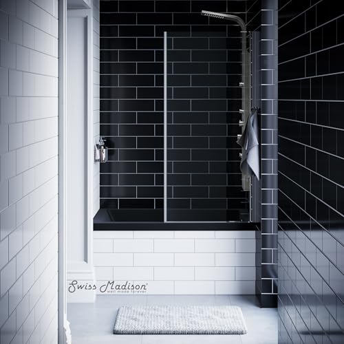 Image of Swiss Madison Voltaire 48 inch x 32 inch Right-Hand Drain Alcove Bathtub in Matte Black