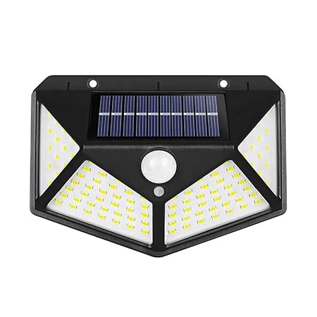 D Inoru LED-100 5.5V LED Bright Outdoor Solar Lights with Motion Sensor Solar Powered Wireless Waterproof Night Spotlight for Outdoor/Garden Wall, Solar Lights for Home -1200mah (Black)