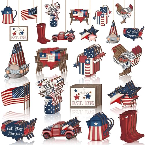Lineshading 36 Pcs 4th of July Patriotic Ornaments...