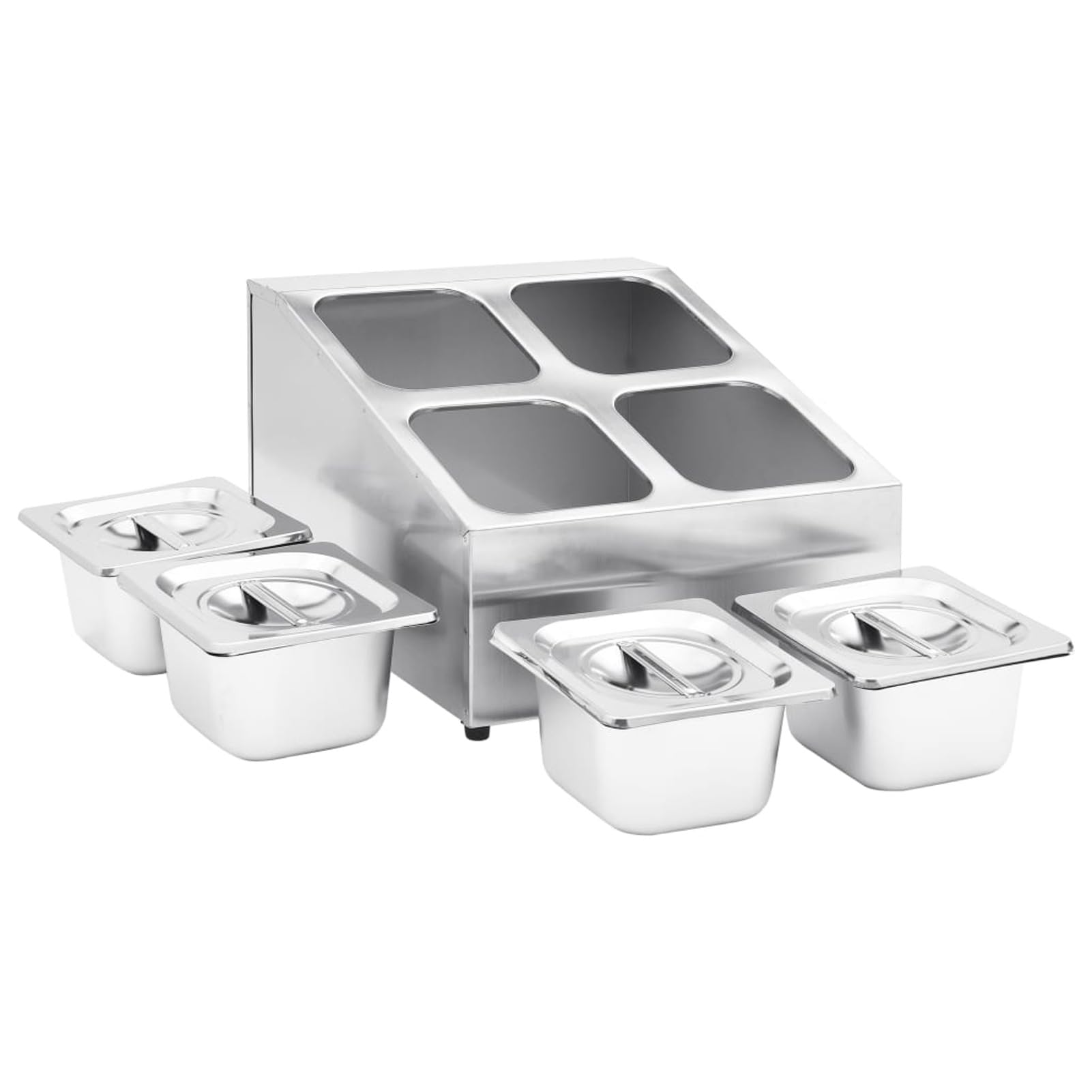 Homgoday Gastronorm - Soporte Gastronorm con 4 contenedores GN 1/6 de Aiaio Inox, muebles para casa, interior y exterior, salón o dormitorio