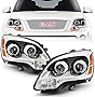 ACANII - For [Halogen Model Only] 2007-2012 GMC Acadia Chrome Housing Projector Headlights Headlamps Assembly Left+Right