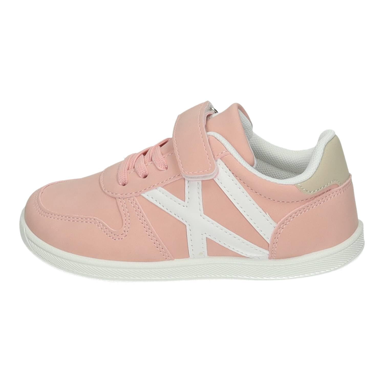 DEMAX K863C Zapatillas Deportivas cómodas niña DEMAX Rosa con Suela Flexible y Cinta Adhesiva NIÑA Deportivos