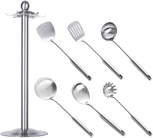 TREXD - Juego de utensilios de cocina de acero inoxidable pala de cocina cuchara de sopa de pescado cuchara de pasta colador de servidor