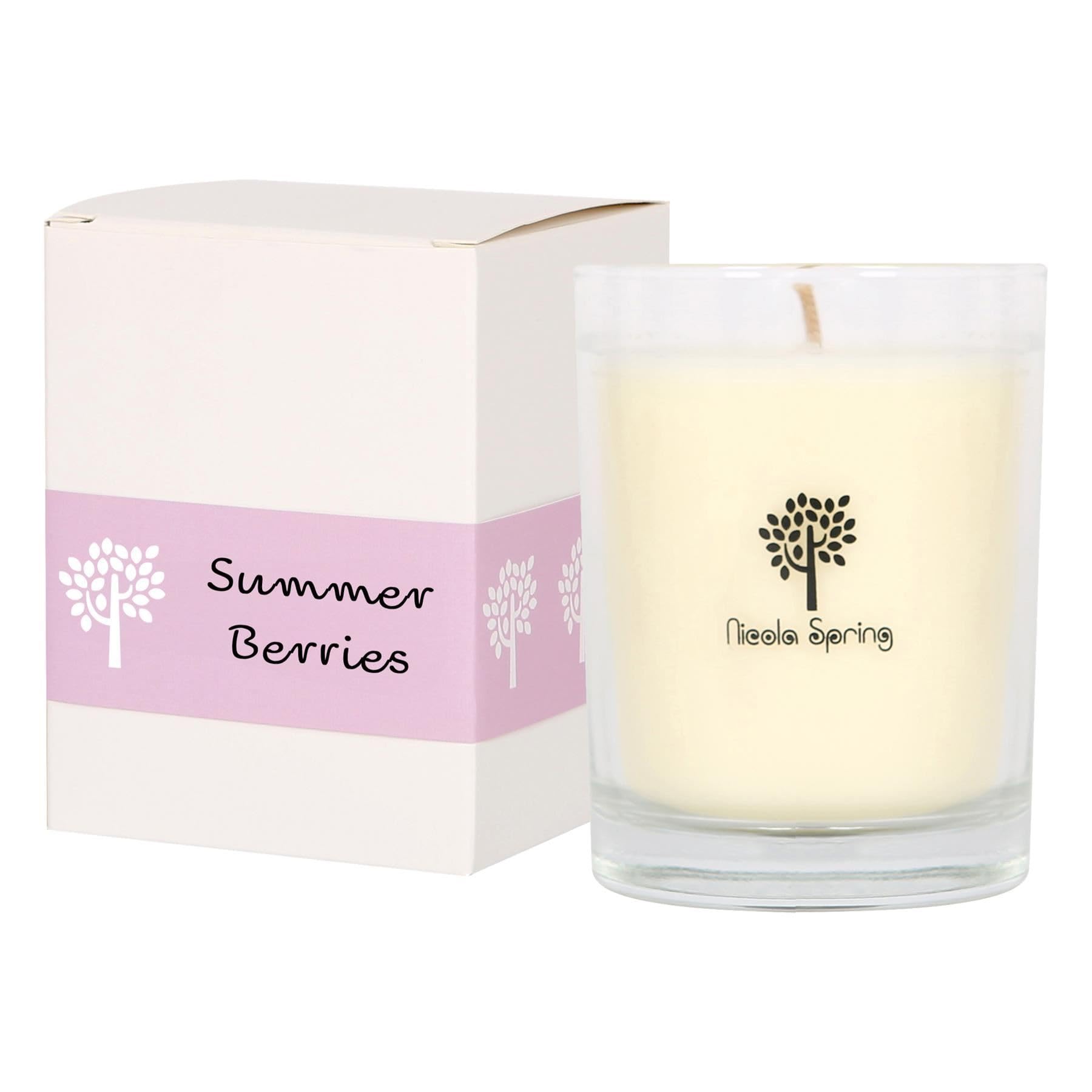 Nicola Spring Summer Berries Scented Candle160G 28H Natural Single Wick Soy Wax Aromatherapy Candle Home Fragrance from B&Q