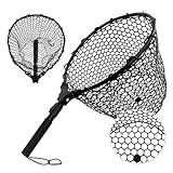 SEASPRO Fly Fishing Net, Bass Trout Landing Net, Folding Fishing Nets Fresh Water, Safe Fish Catching or Releasing Ideal for Kayak & Wading Fishing