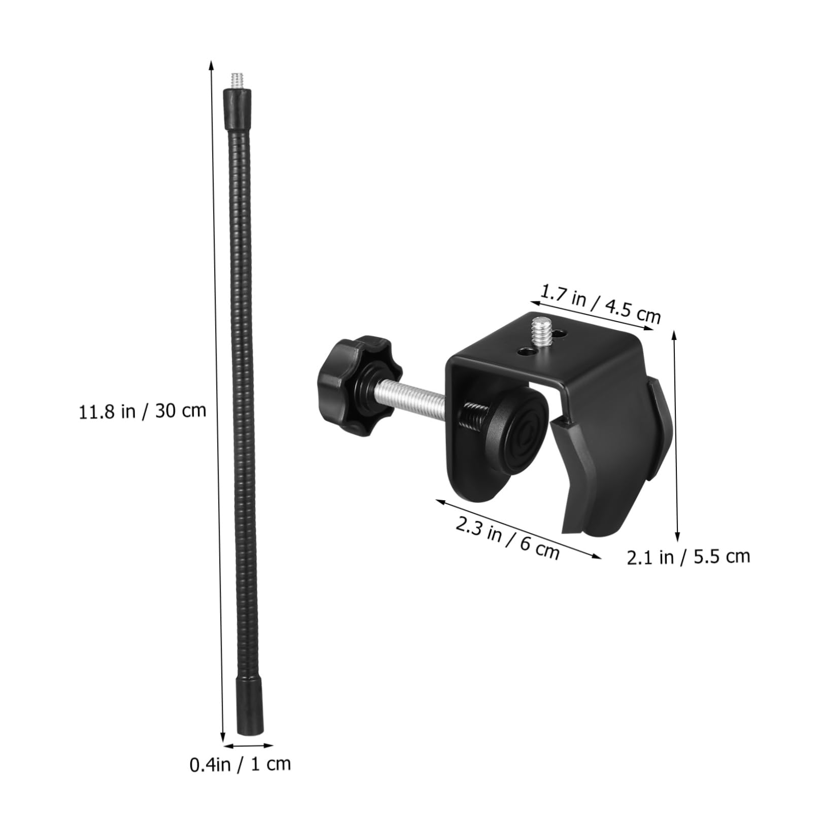 Levemolo 1 Set Phone Mount for Mic Stand Flexible Gooseneck Holder Grip Sturdy Metal Construction for Live Streaming Recording and Video Watching