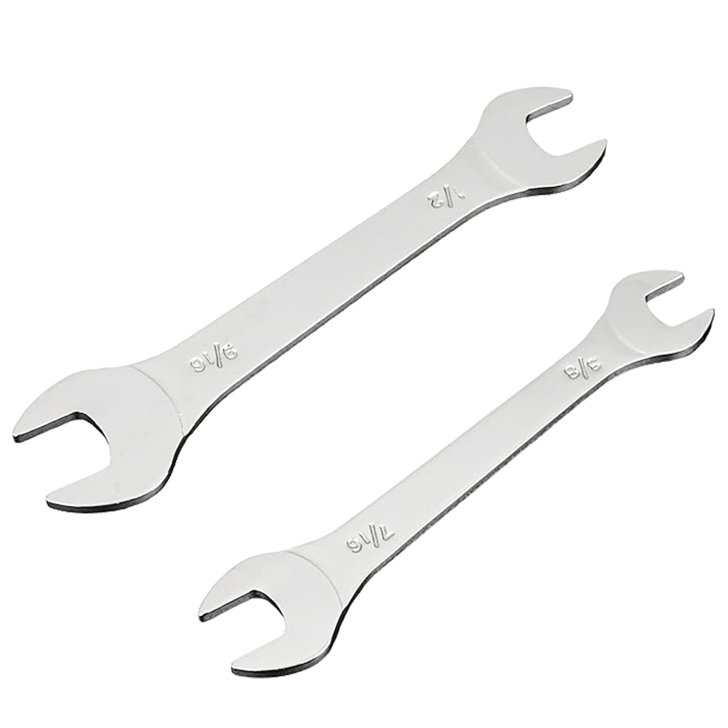 TAODAN 2PCS 3/8x7/16 and 1/2x9/16inch Chromium Vanadium Steel Thin Type Open End Wrench Auto Repair Tools for Small Space Maintenance