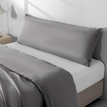 Body Pillow Pillowcase with Zipper Set of 2,Dark Gray,20"x48" | Long Pillow Case,Soft Comfortable,Not Shrink,Microfiber Body Pillow Cover,Hidden Zipper Closure