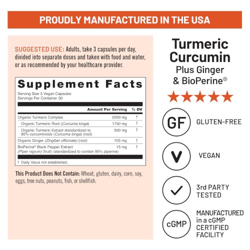 NatureWise Turmeric Curcumin 2250mg Supplement with BioPerine, 90 Capsules - image 5