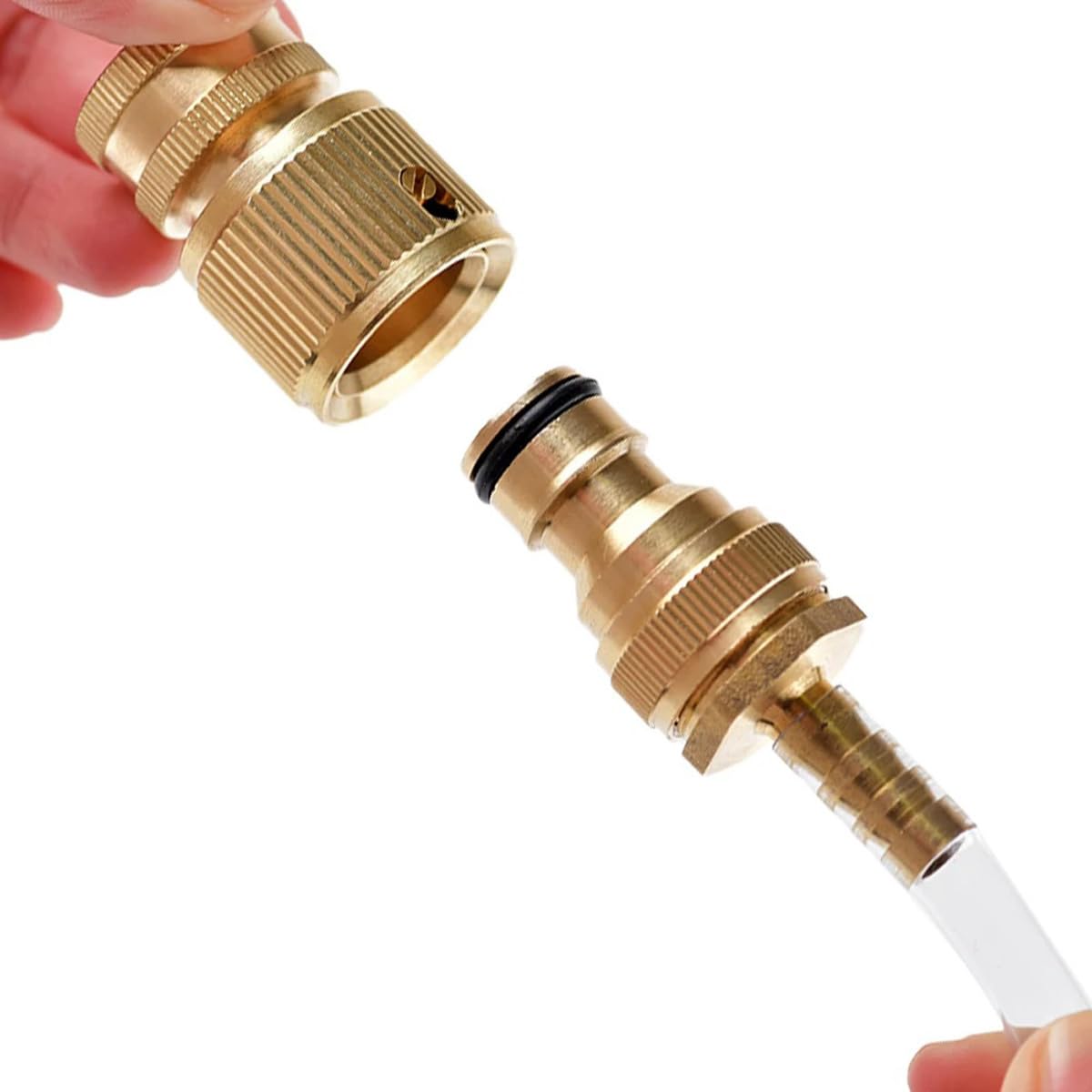 Conectores rápidos y robustos de latón Macho, 6.4x16x61mm Barb Adaptador de Manguera para riego de Jardines, A