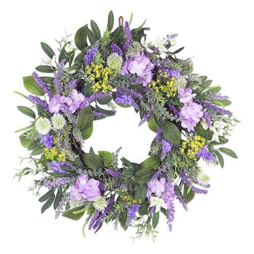 21 Inch Spring Wreath for Front Door,Artificial Summer Wreath with