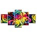LIUWW Pintura en Lienzo Impresión HD Decoración para el hogar 5 Piezas Arte Pared Arco Iris Flor del Arco Iris Fondo de cabecera Modular Imagen Imagen Cartel