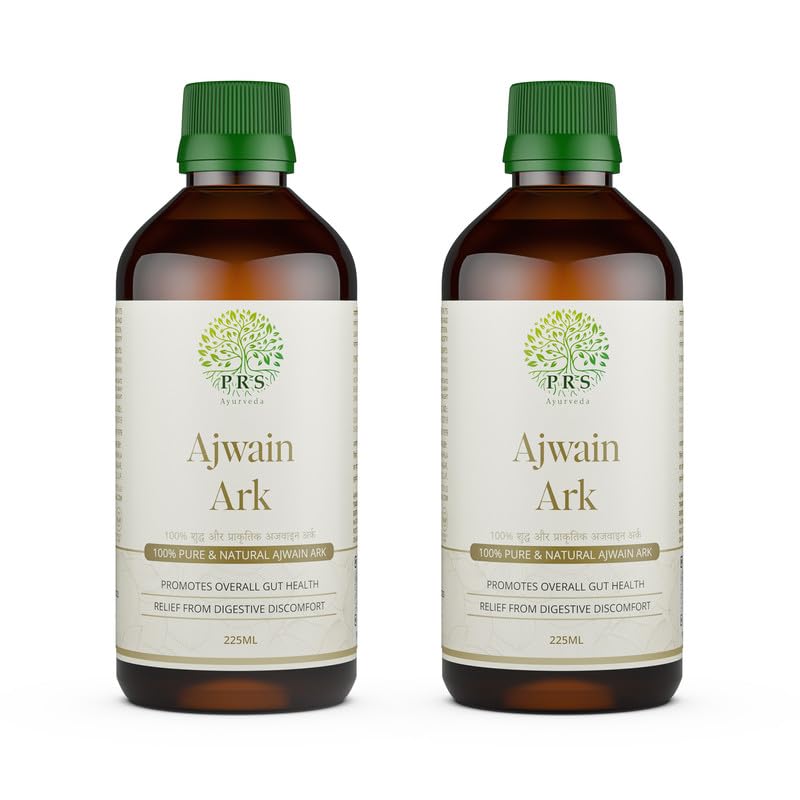 PRS Ayurveda Ajwain Ark 225ml (Pack of 2) -Digestive Tonic for Healthy Digestion, Constipation Relief, and Acidity